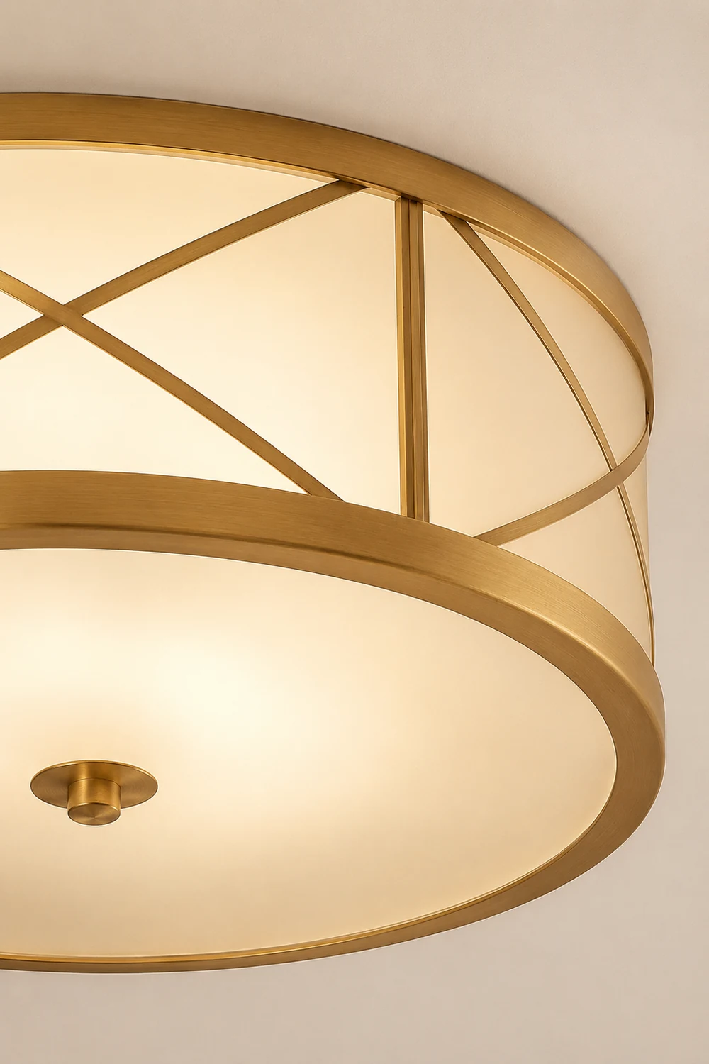 Antique Geometry Glass Drum Ceiling Light - Lumpaz