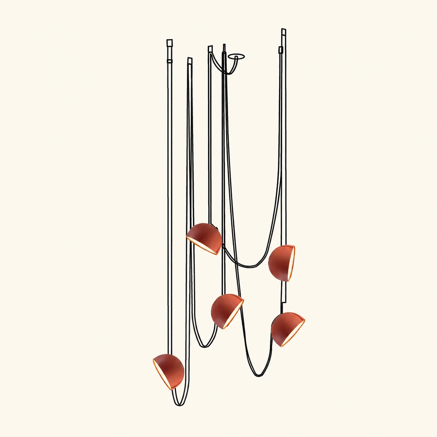 Light Rail Semispheres Leather Pendant Lamp - Lumpaz
