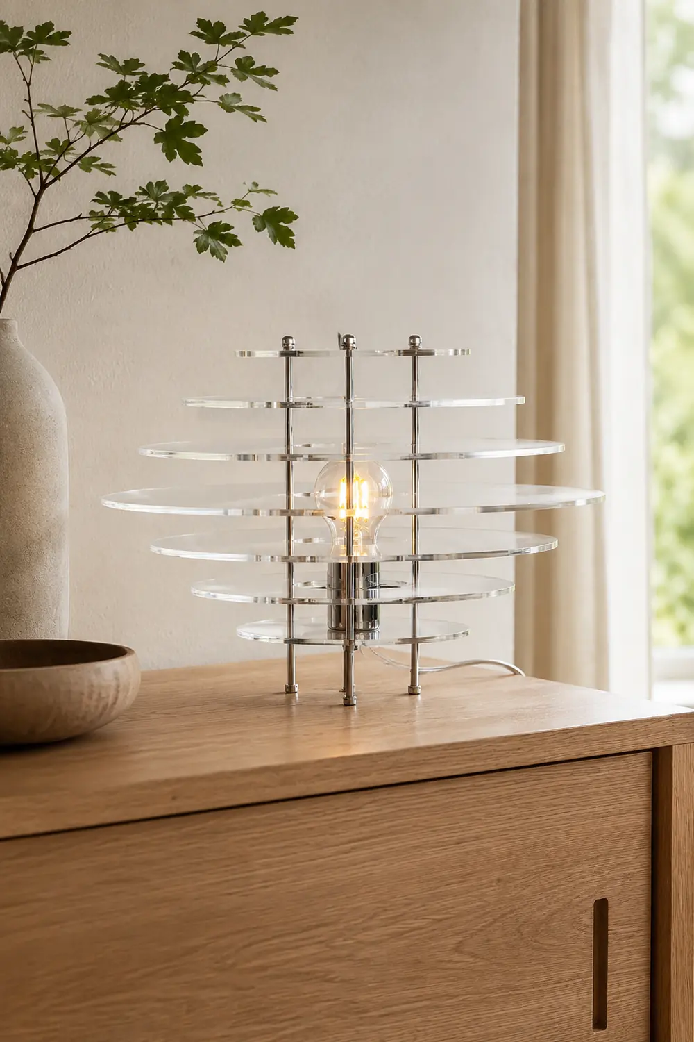 Saturn Chrome Table Lamp - Lumpaz