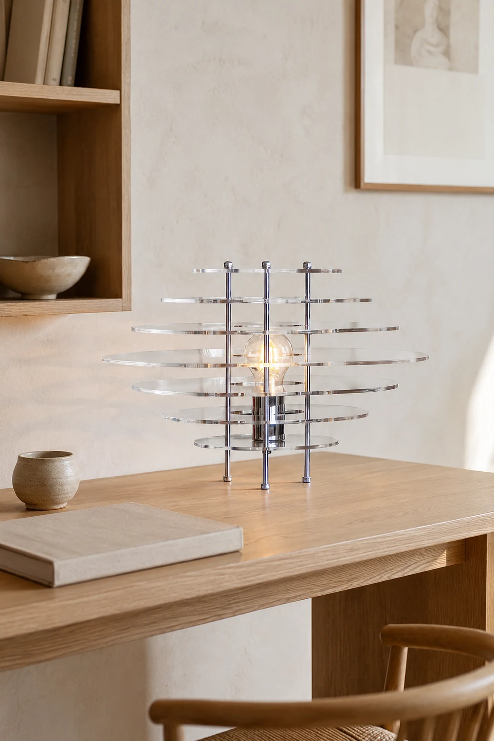 Saturn Chrome Table Lamp - Lumpaz