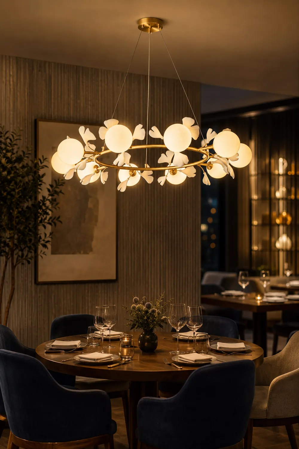 Allanie Gingko Round Chandelier - Lumpaz