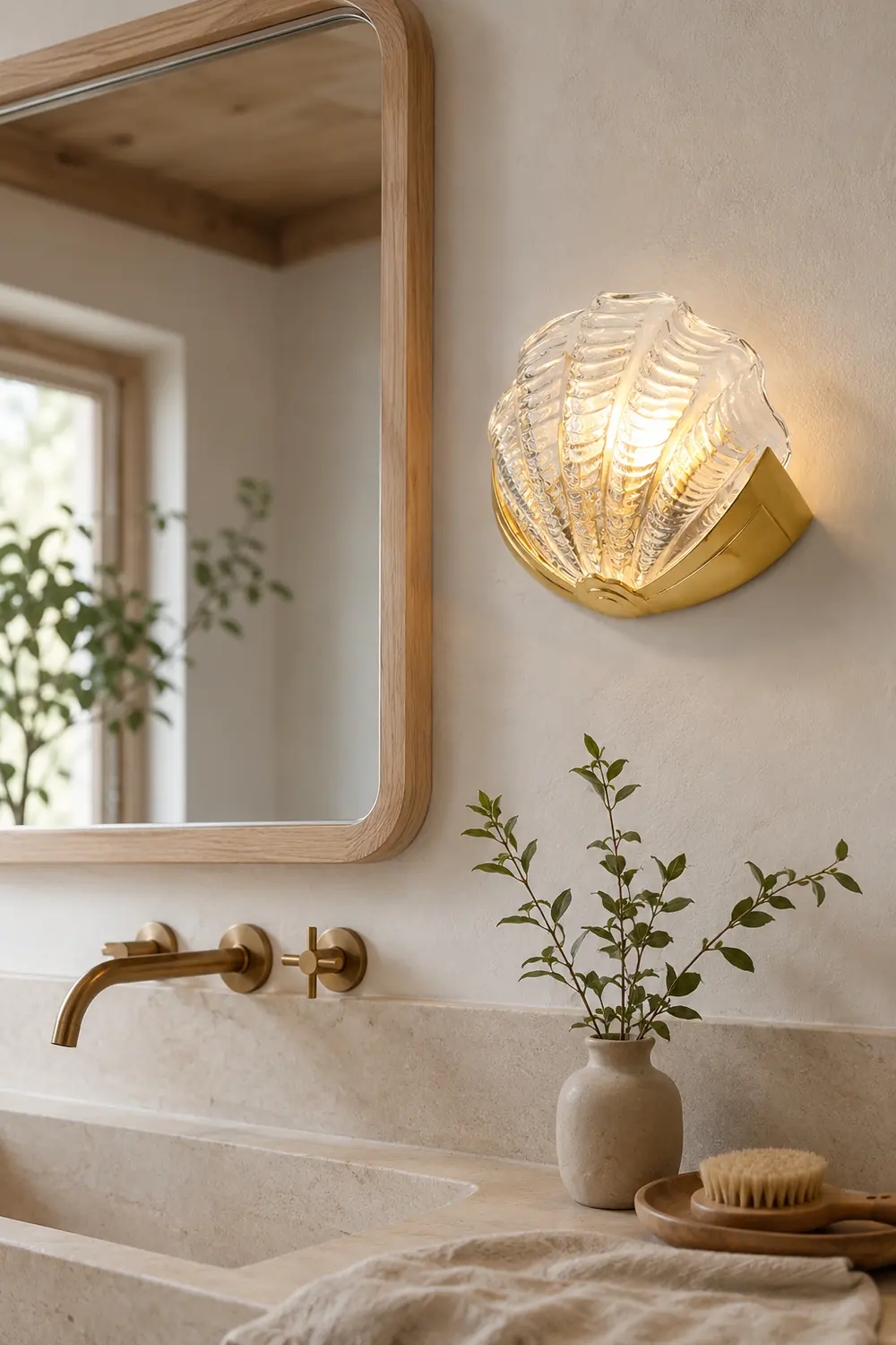 Shell Brass Wall Lamp - Lumpaz