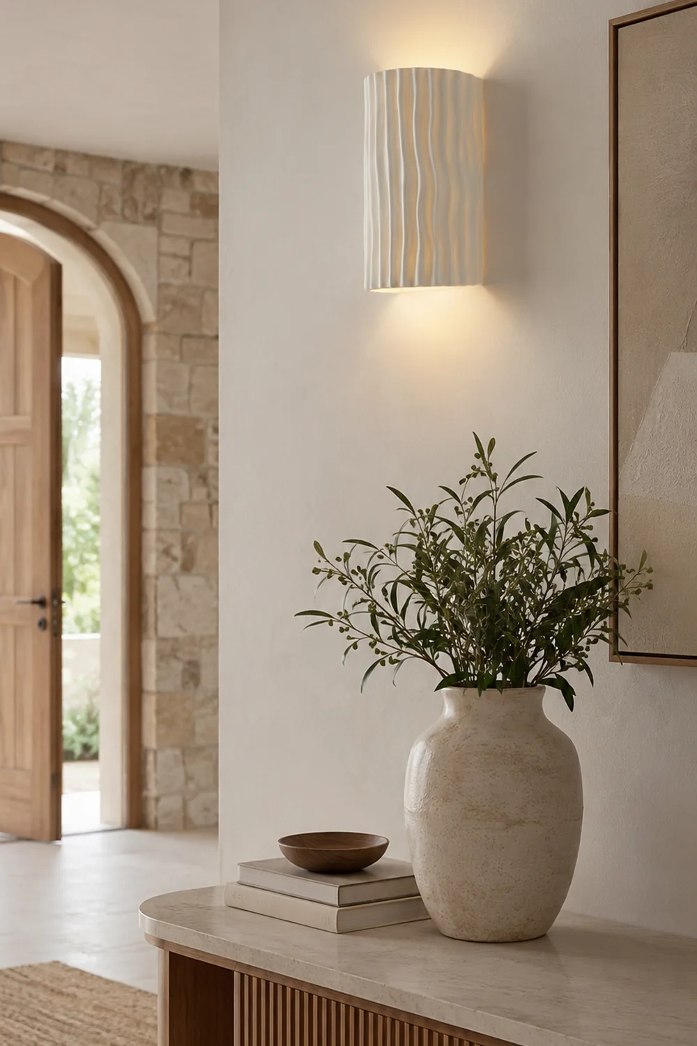 Pleated Resin Wall Lamp - Lumpaz