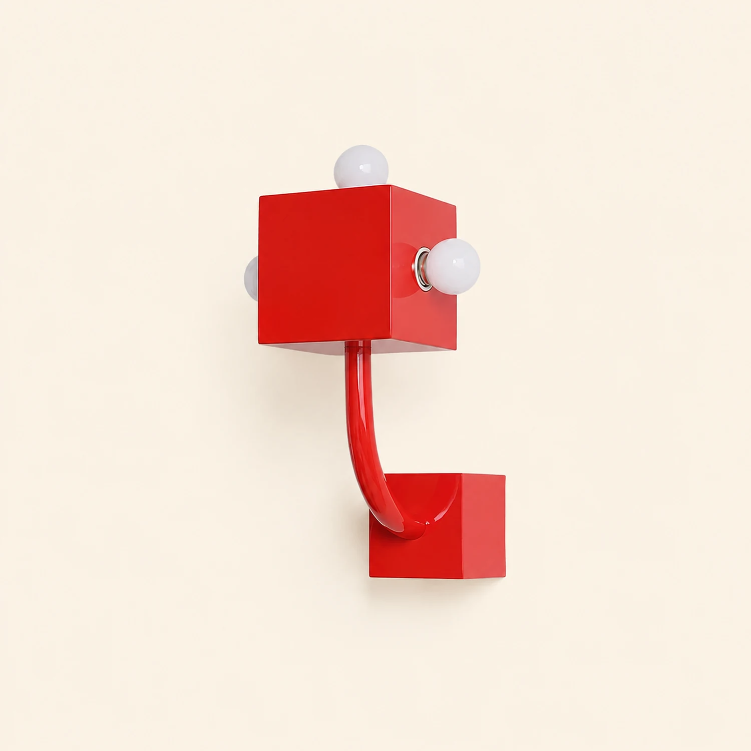 Red Cube Wall Lamp - Lumpaz