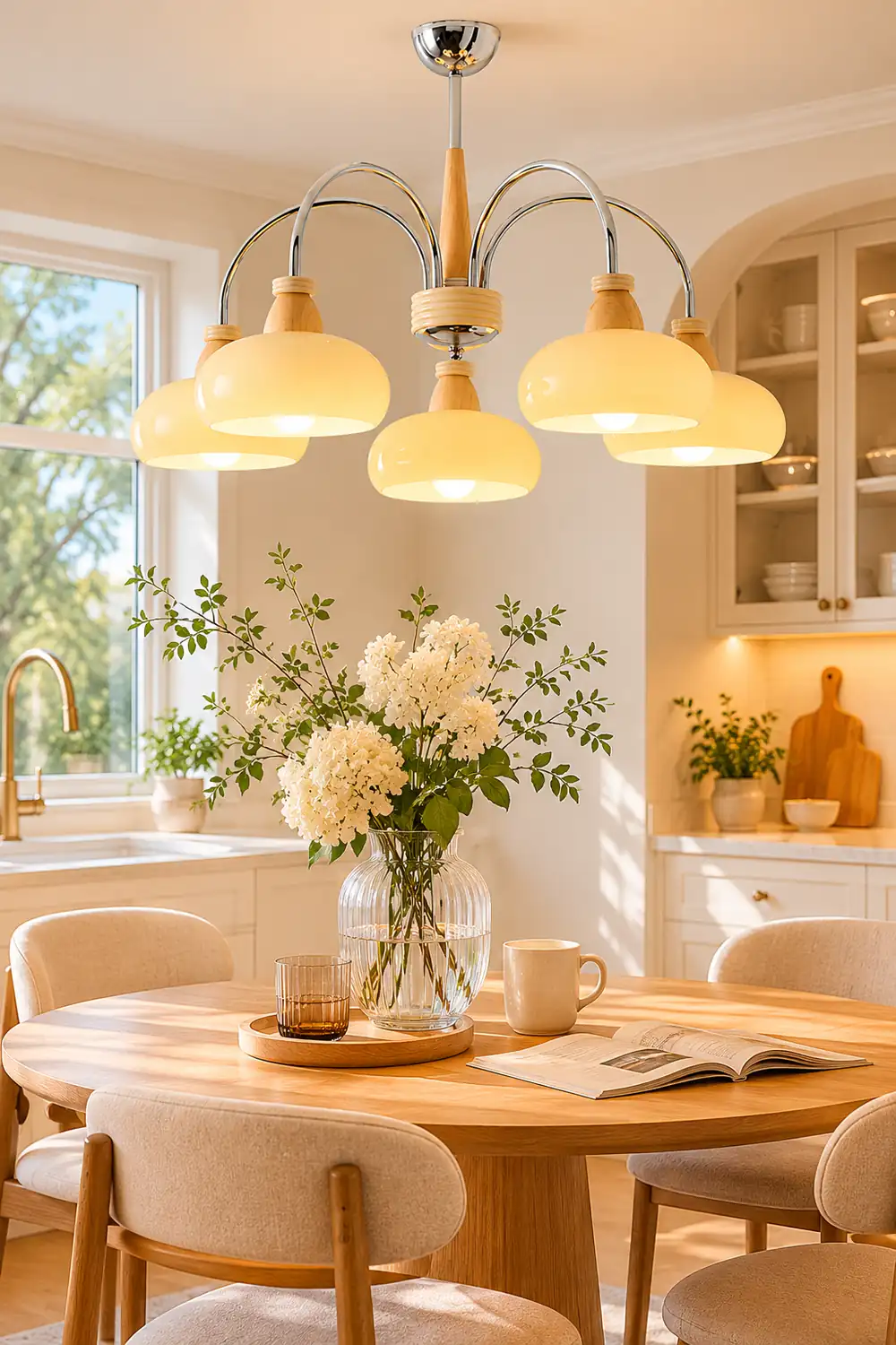 Persimmon Wood Chandelier - Lumpaz
