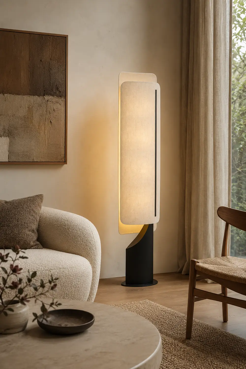 Barrier Linen Floor Lamp - Lumpaz