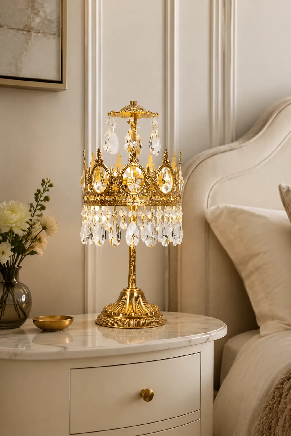 Vintage Crystal Table Lamp - Lumpaz