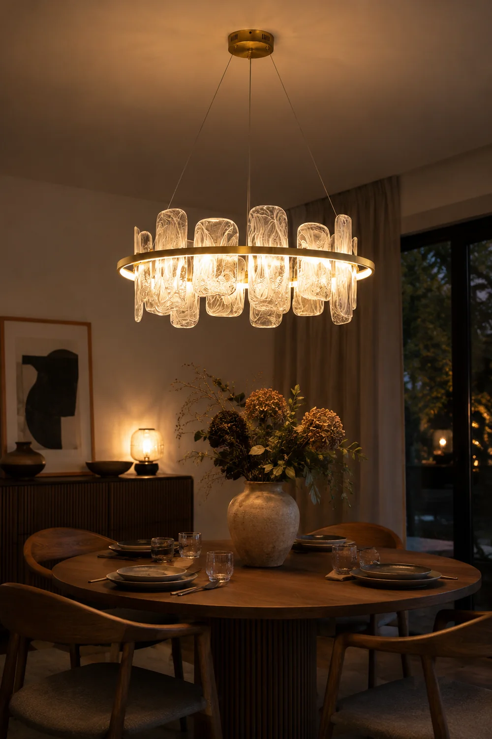 Mille Round Glass Chandelier - Lumpaz