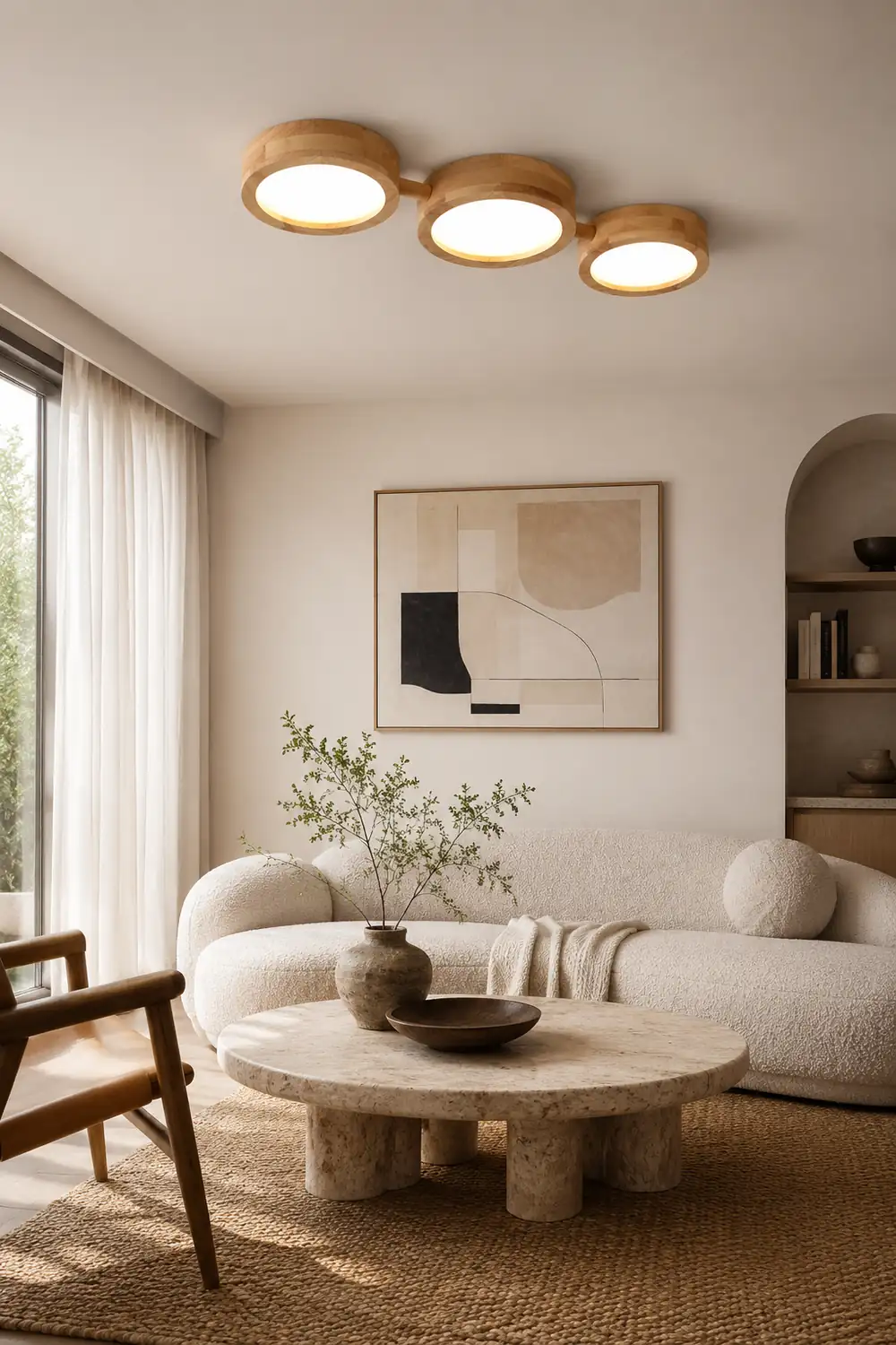 Multi-Heads Wood Retro LED Ceiling Light - Lumpaz