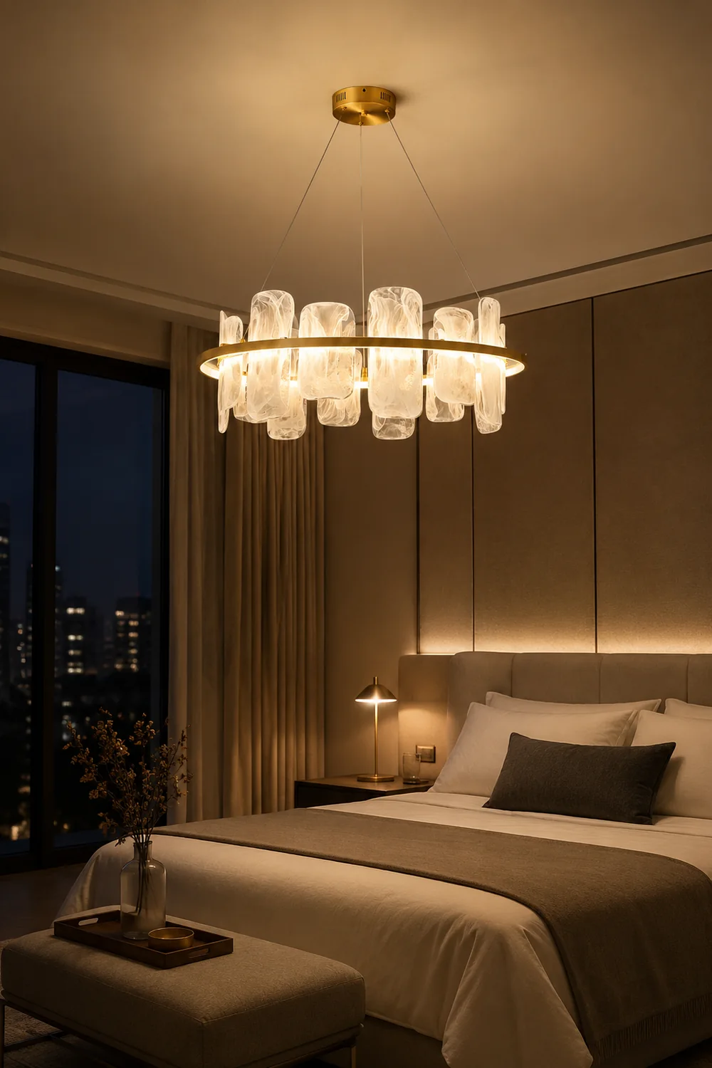 Mille Round Glass Chandelier - Lumpaz