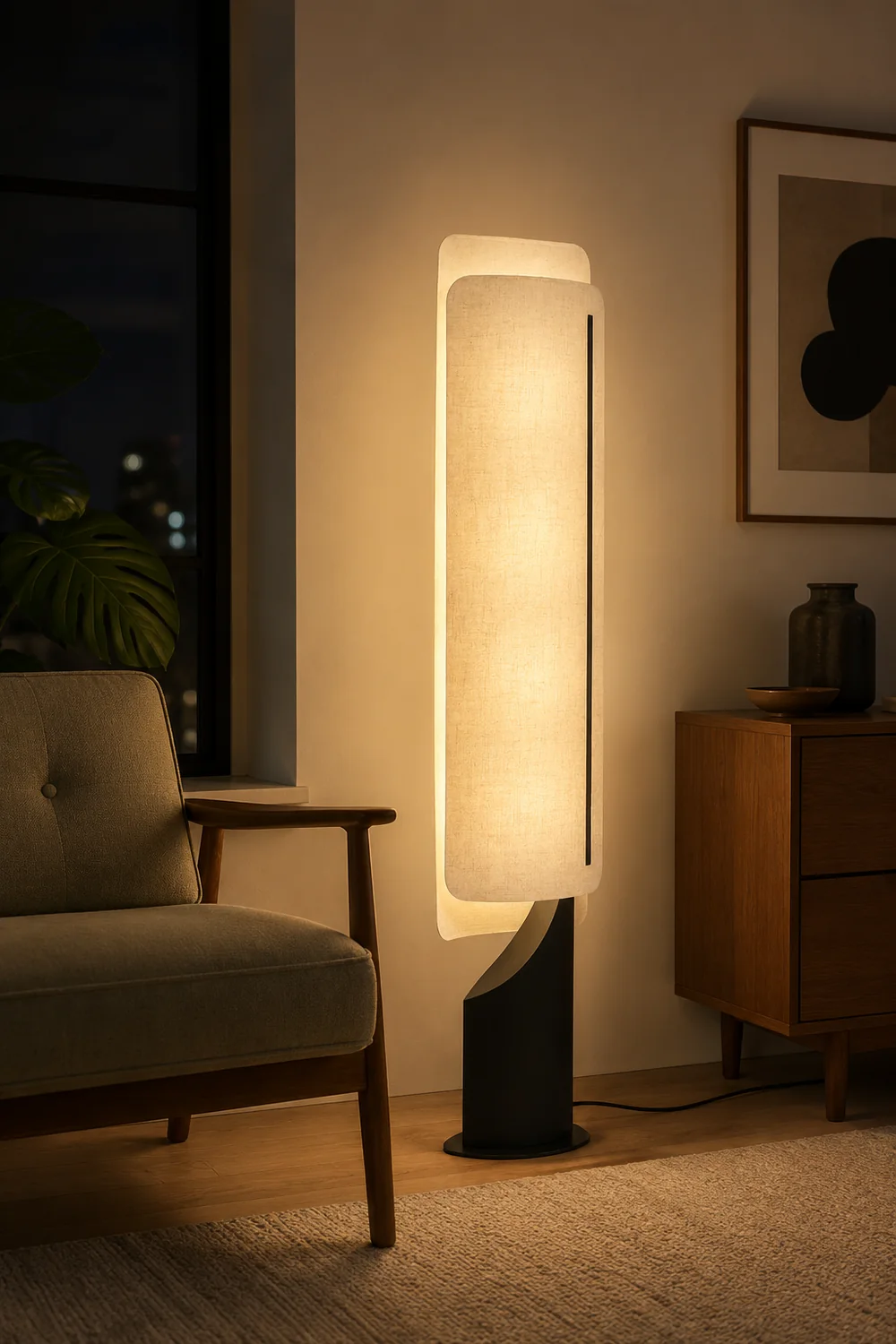 Barrier Linen Floor Lamp - Lumpaz