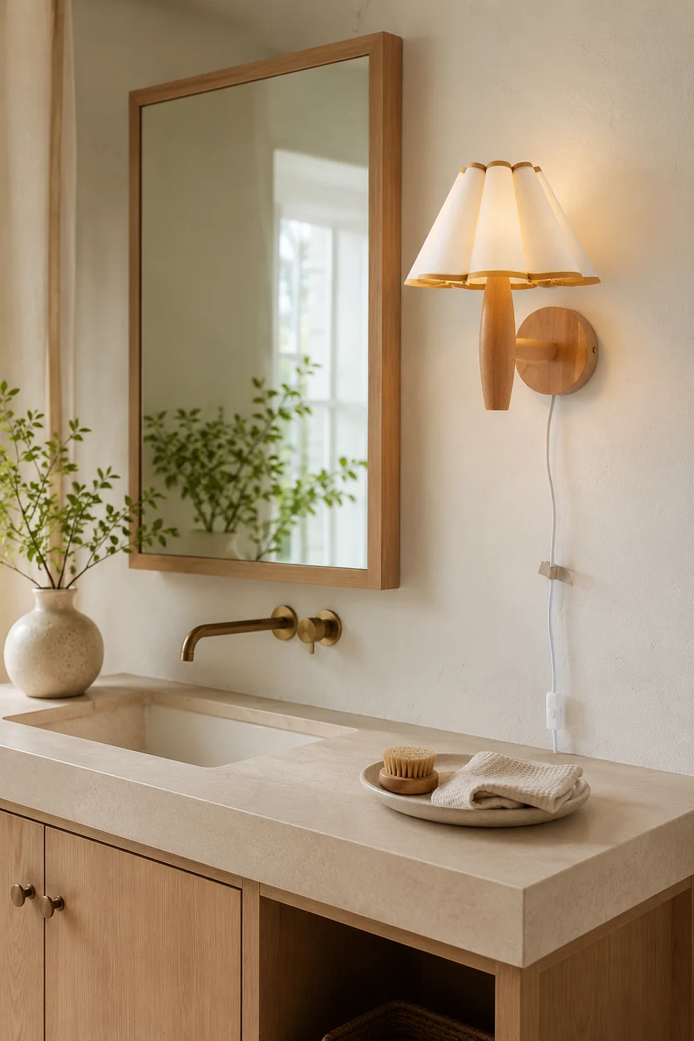 Vintage Fluted Plug In Wall Lamp - Lumpaz