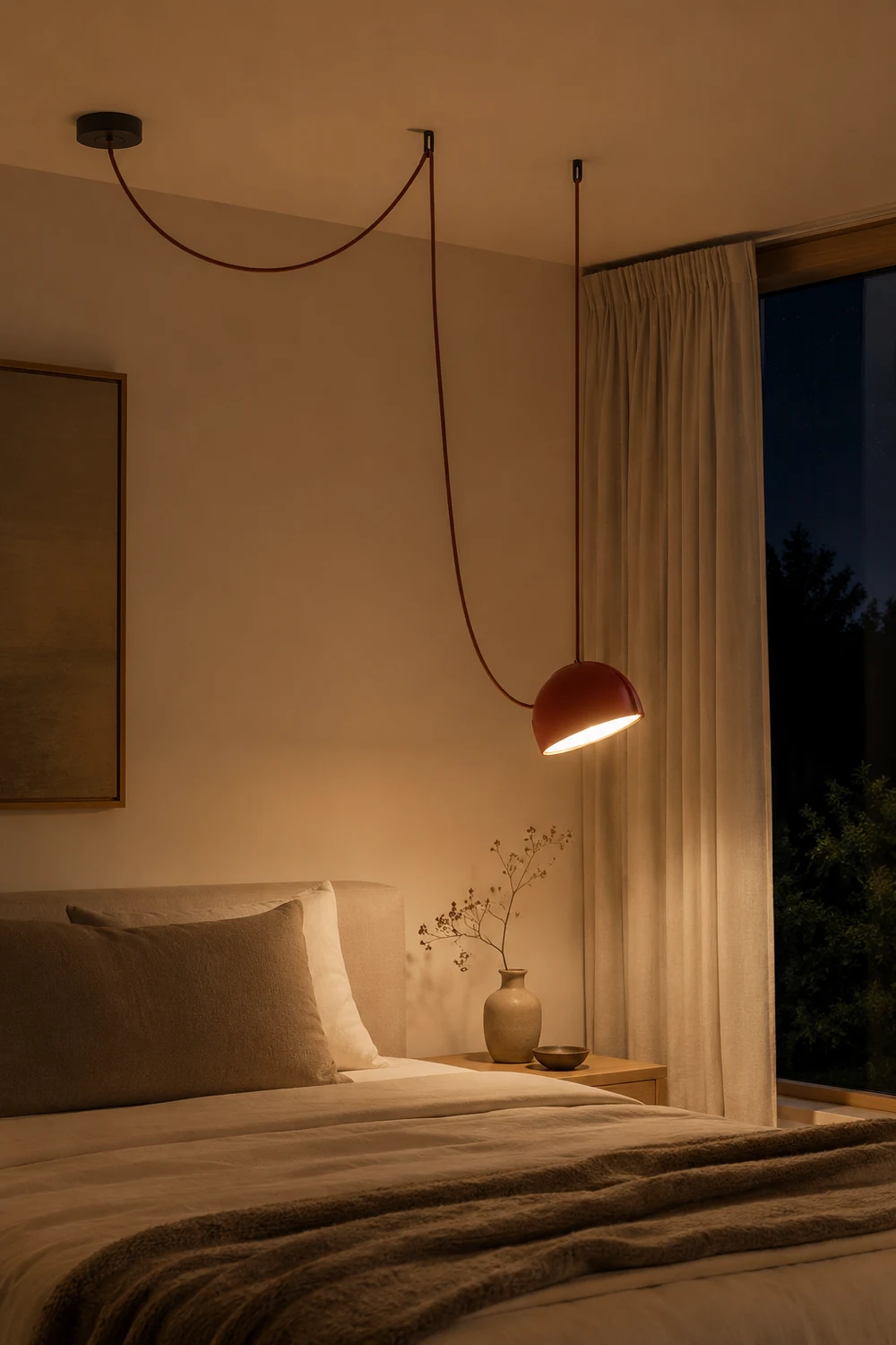 Light Rail Semispheres Leather Pendant Lamp - Lumpaz