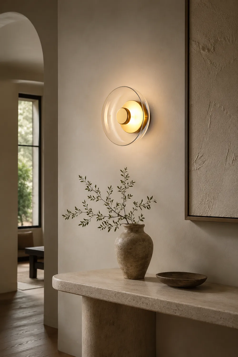 Modern Clear Round LED Glass Wall Sconce - Lumpaz