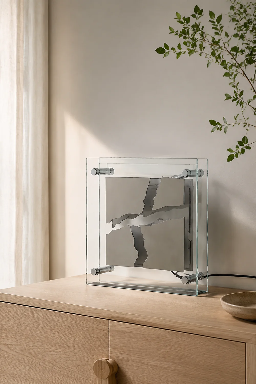 Square Glass Table Lamp - Lumpaz