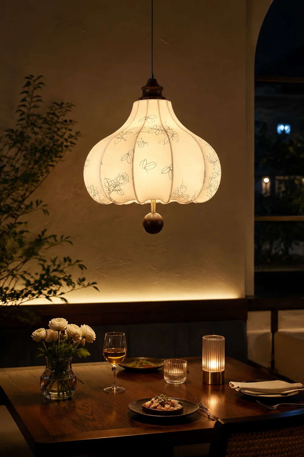 Chestnut Fabric Pendant Lamp - Lumpaz