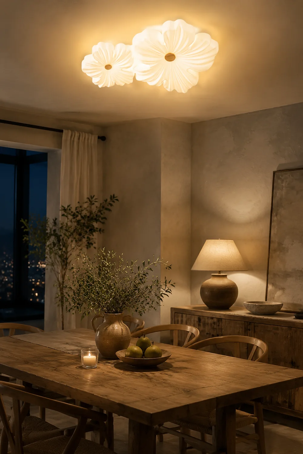 Cream Flower Ceiling Lamp - Lumpaz