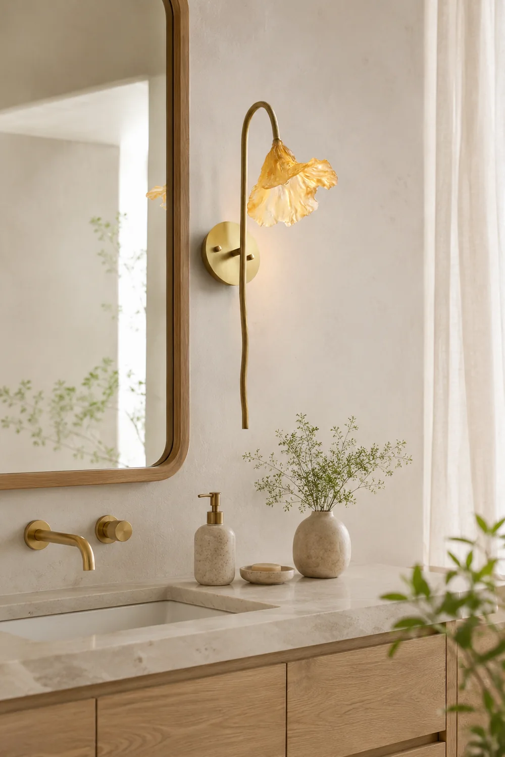 Lotus Amber Wall Lamp - Lumpaz