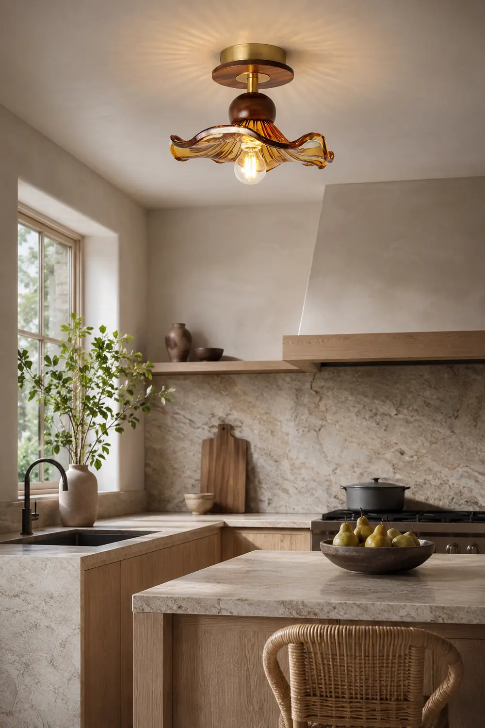 Kapok Wood Ceiling Light - Lumpaz