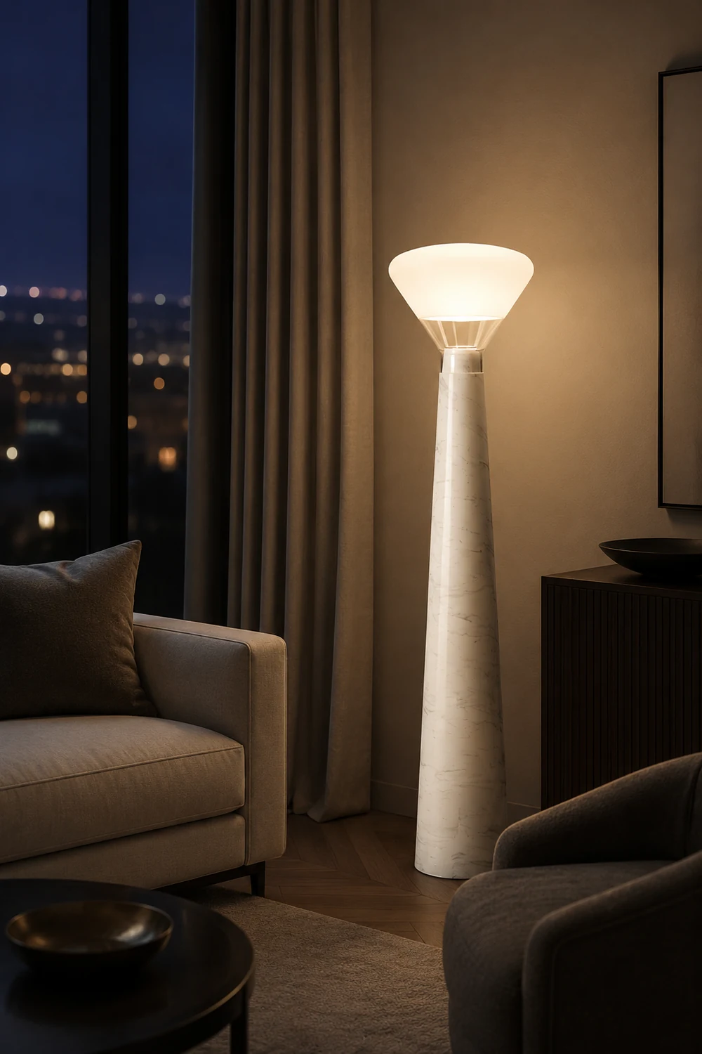 Bella Glass Floor Lamp - Lumpaz