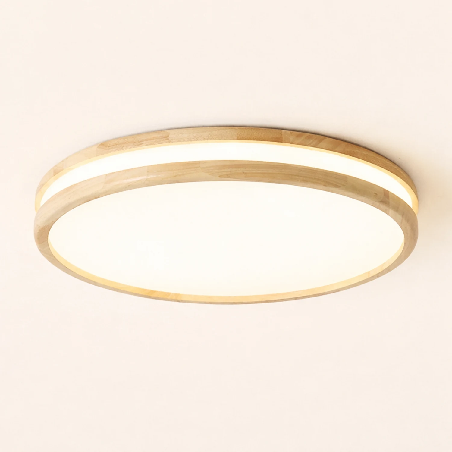 Vintage Wood Round LED Ceiling Light - Lumpaz