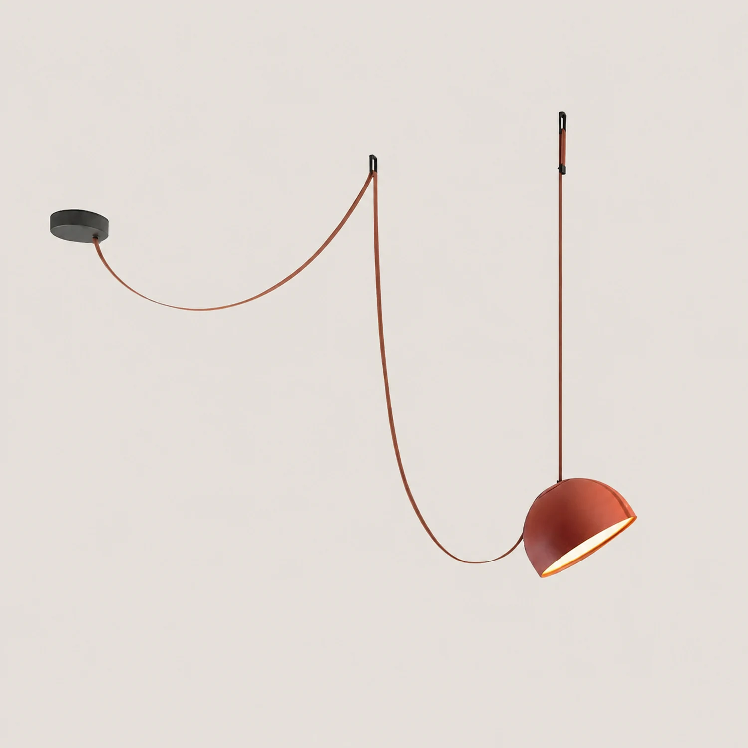 Light Rail Semispheres Leather Pendant Lamp - Lumpaz