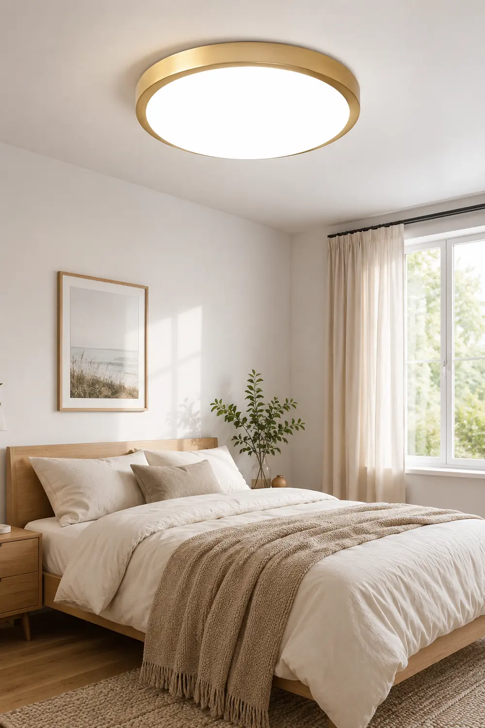 Gold Vintage Round Flush Mount Ceiling Light - Lumpaz