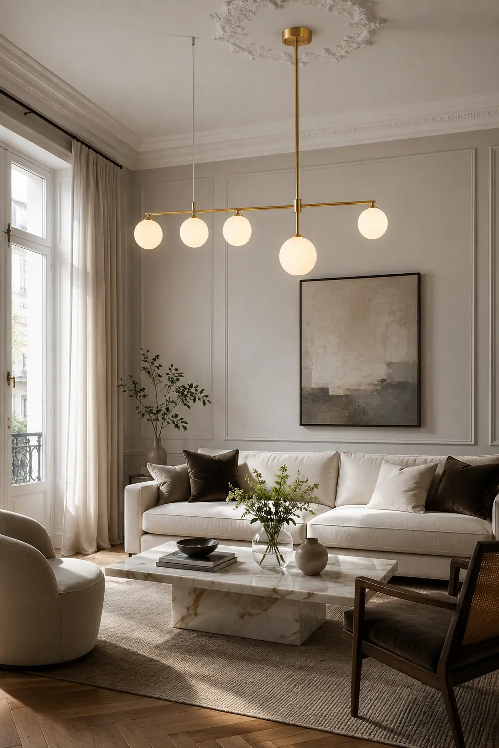 Brass Globe Chandelier - Lumpaz