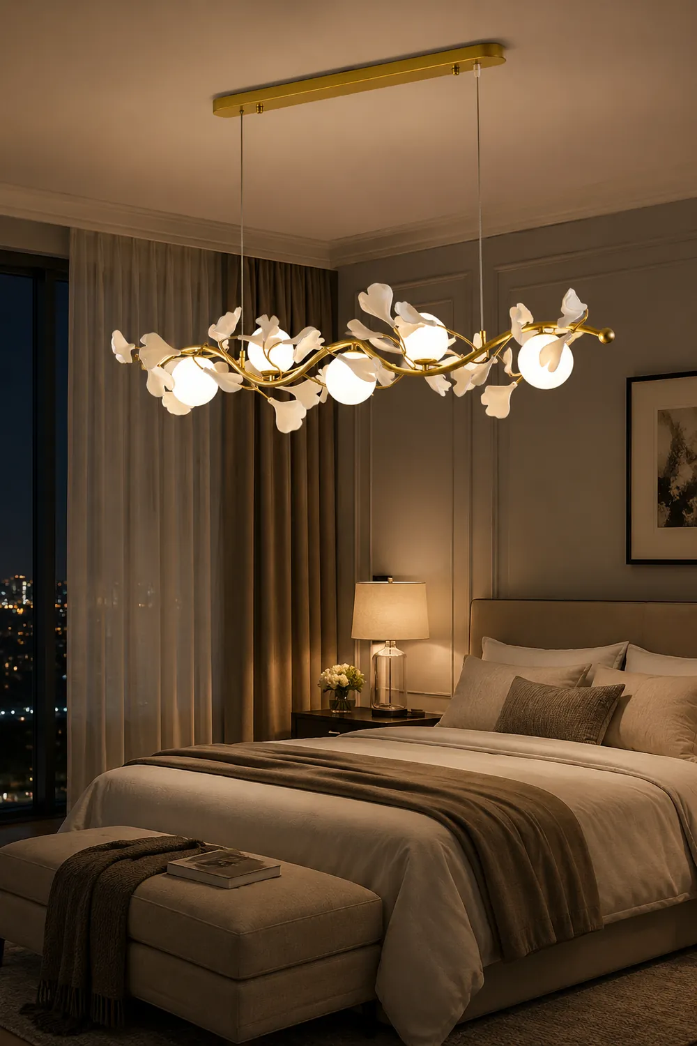 Gingko Glass Chandelier - Lumpaz