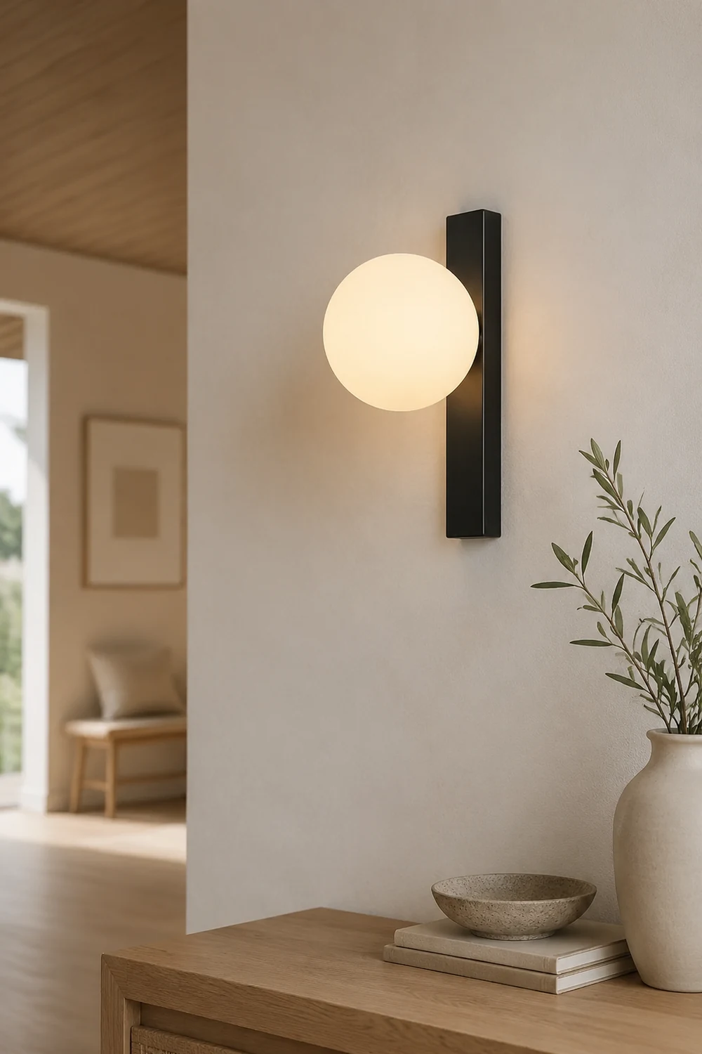 Minimalist Simple White Ball Wall Light - Lumpaz