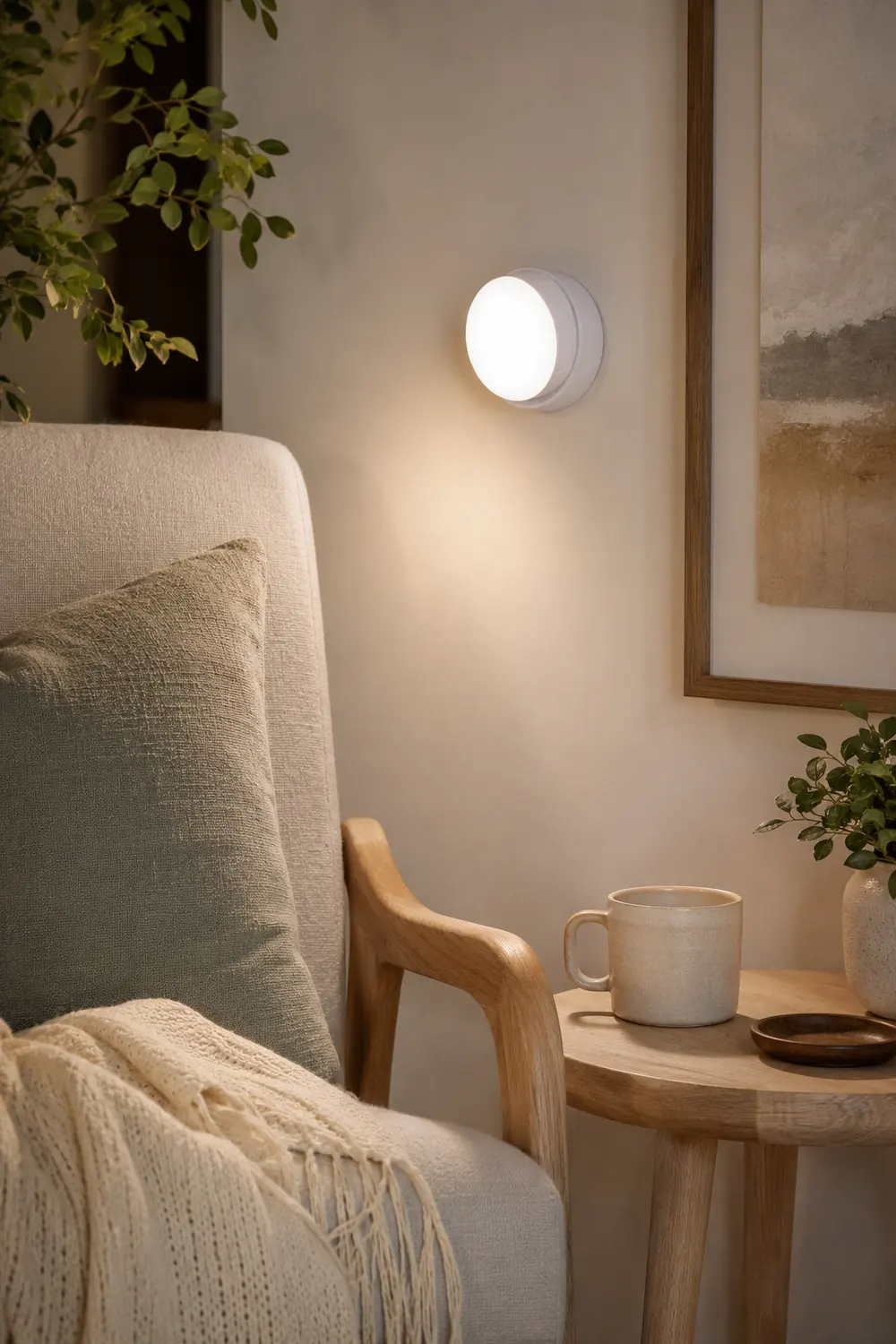 Mini Chargeable White LED Wall Light - Lumpaz