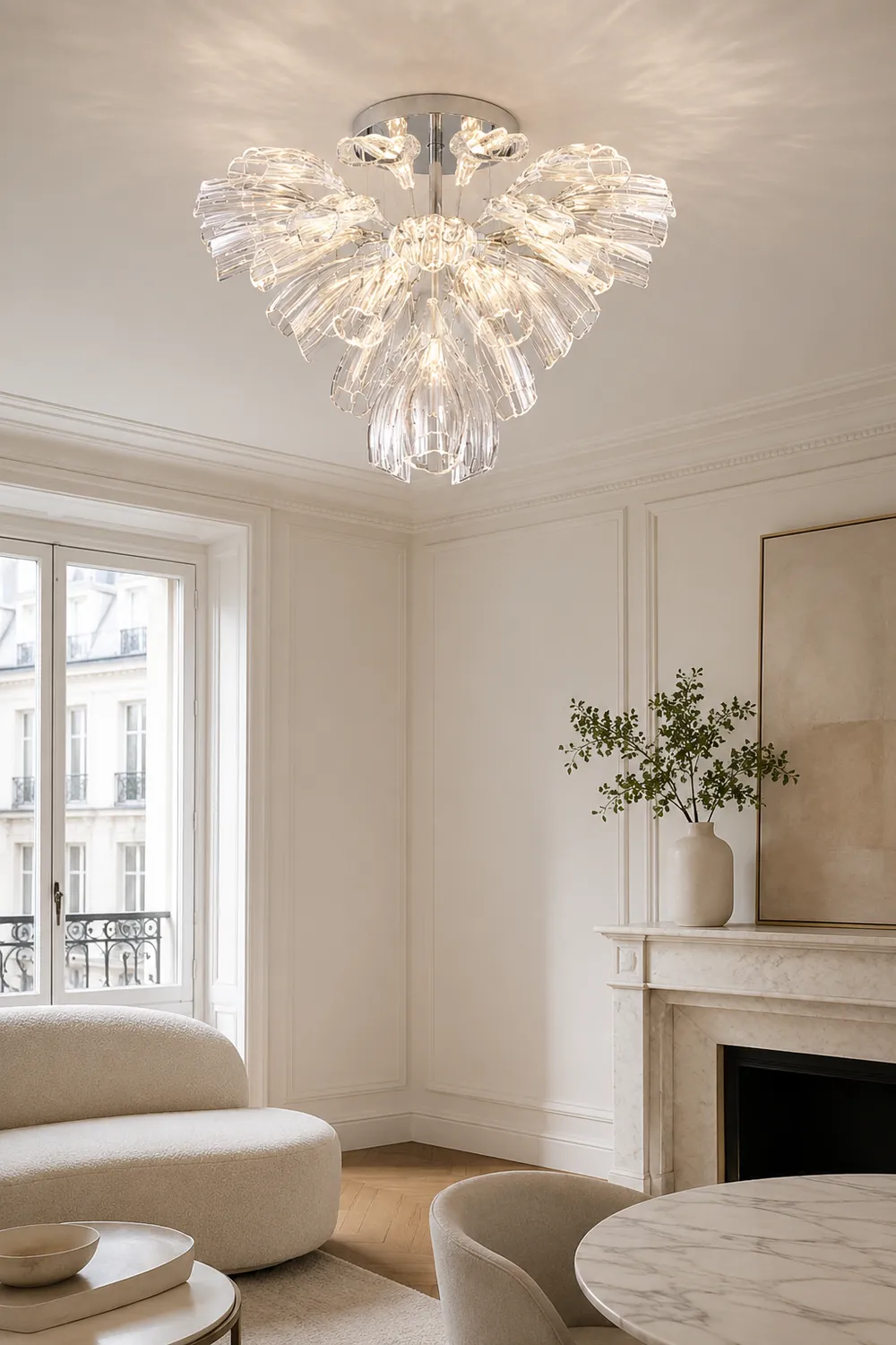 Glass Lotus Chandelier - Lumpaz