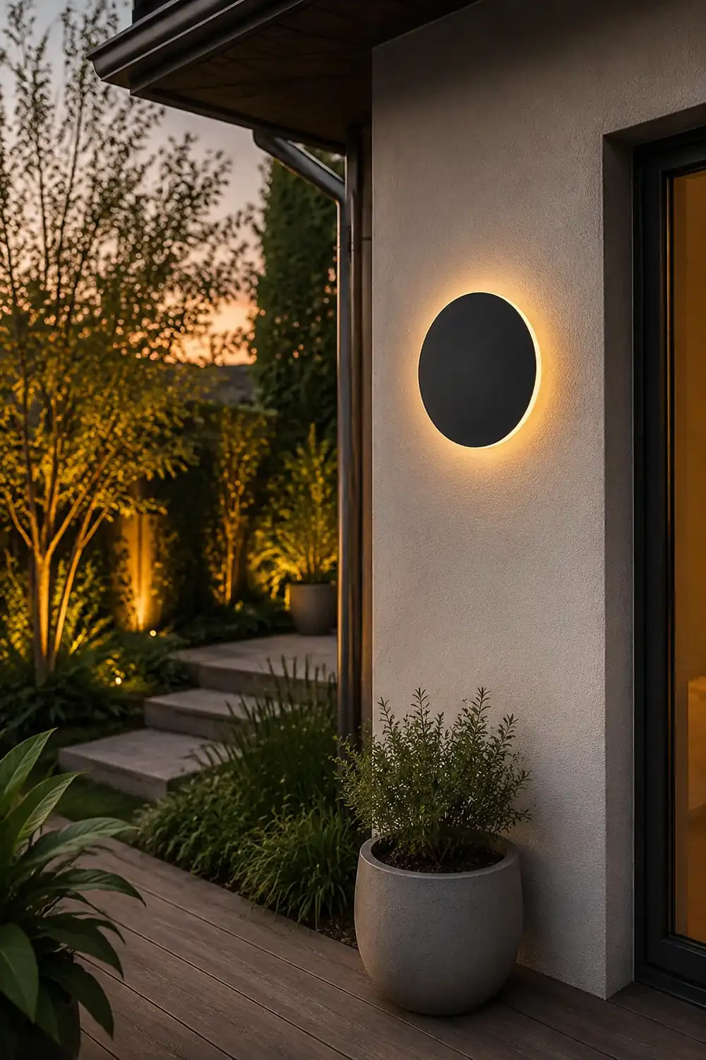 Minimalist Round Metal LED Outdoor Wall Light - Lumpaz