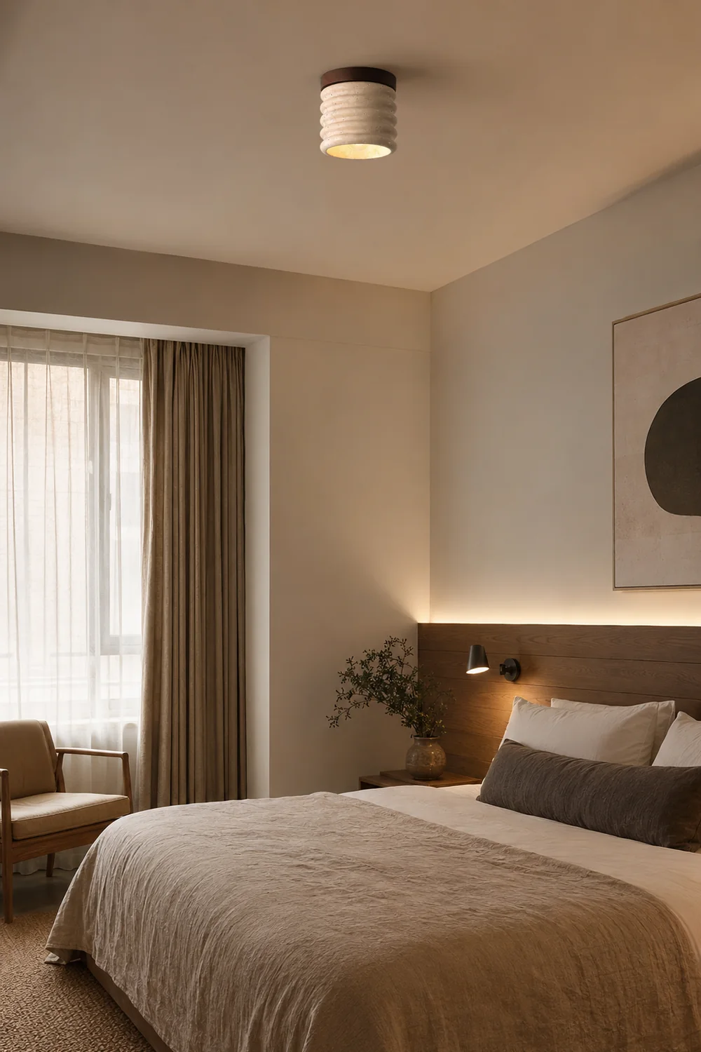 Vaarnii Travertine Ceiling Lamp - Lumpaz