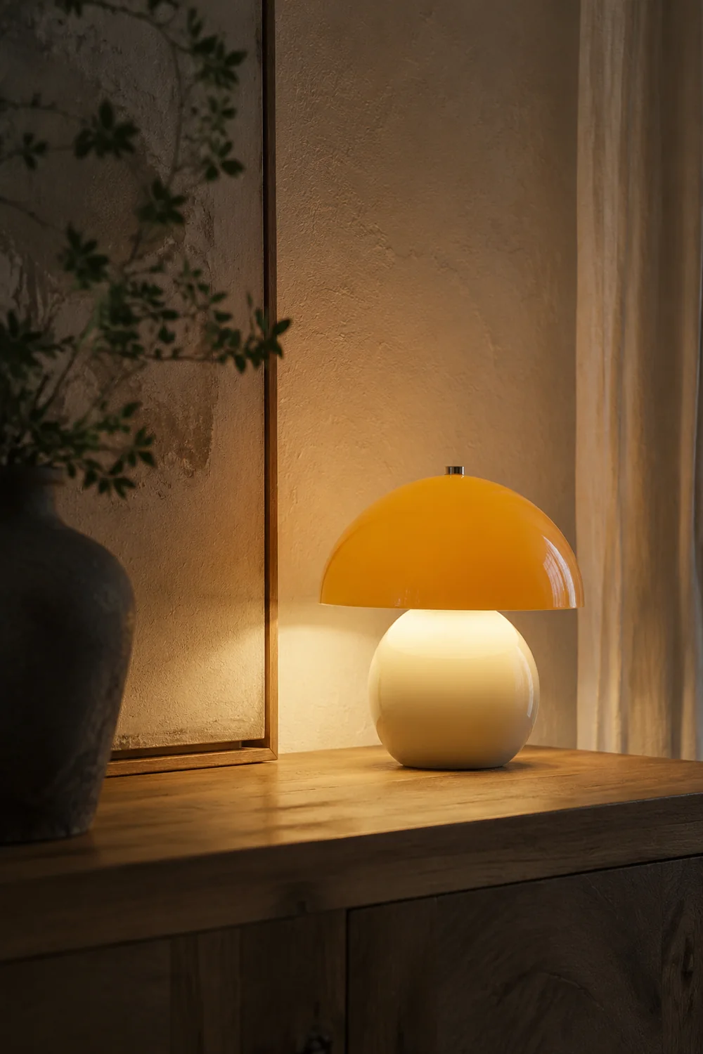 Mushroom Ceramic Built-in Battery Table Lamp - Lumpaz