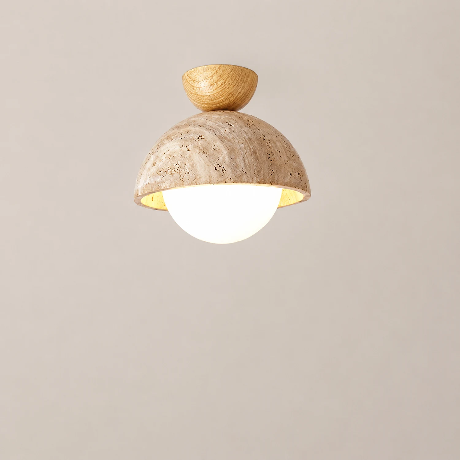Retro Stone Industrial Yellow Ceiling Light - Lumpaz