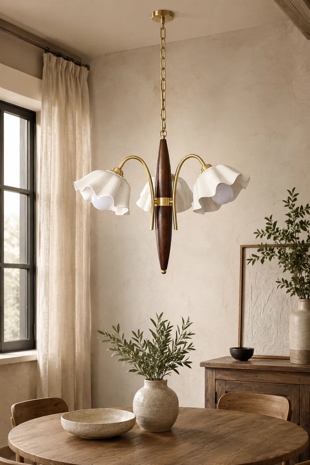 Olina Flower Ceramics Chandelier - Lumpaz