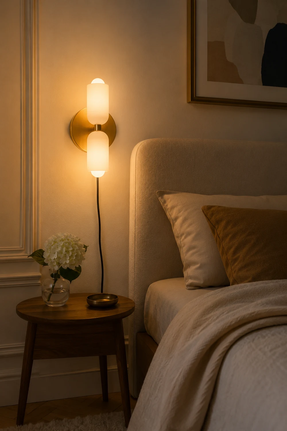 Creamy Double Head Plug-in Wall Light - Lumpaz