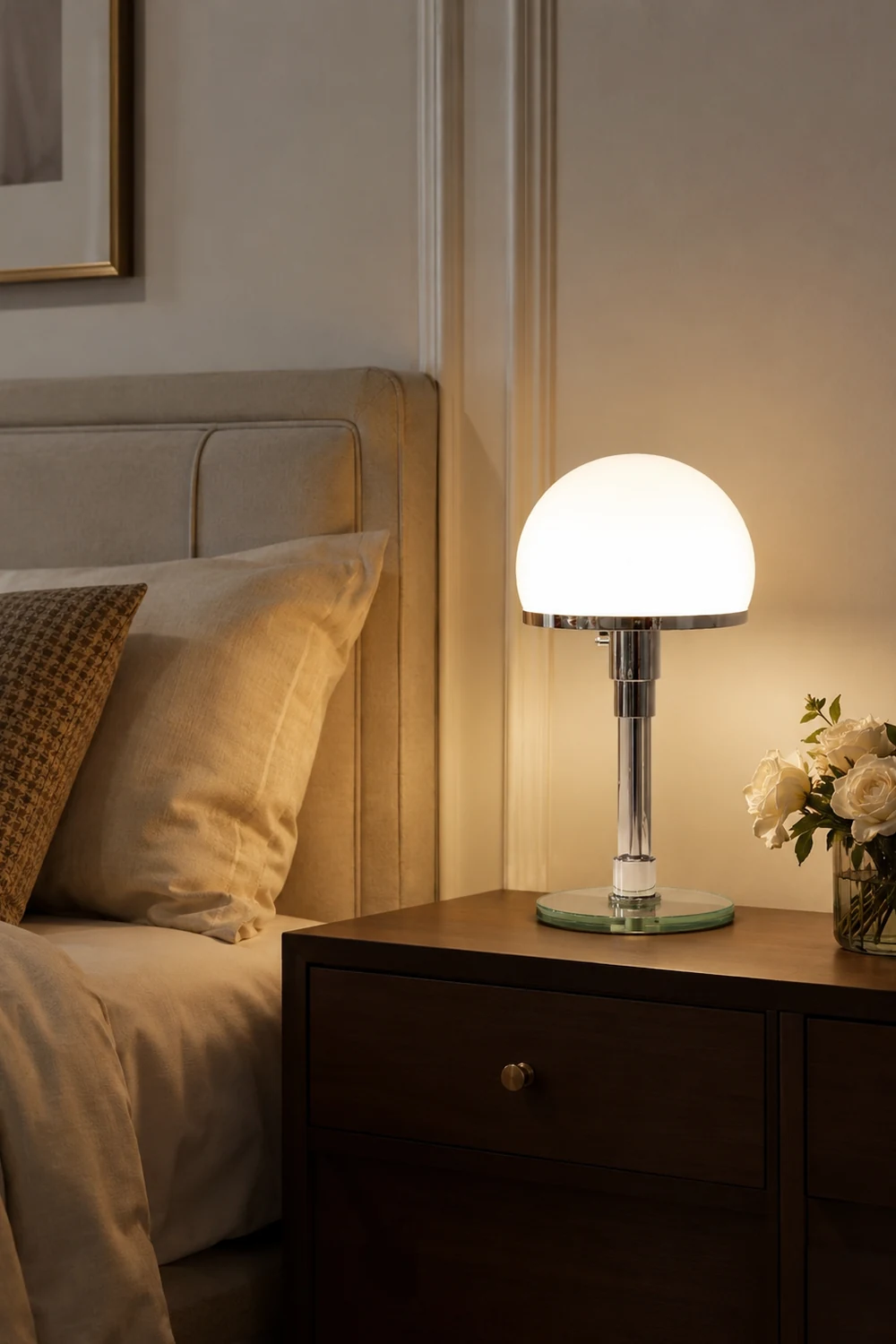 Hemispherical Chrome Table Lamp - Lumpaz