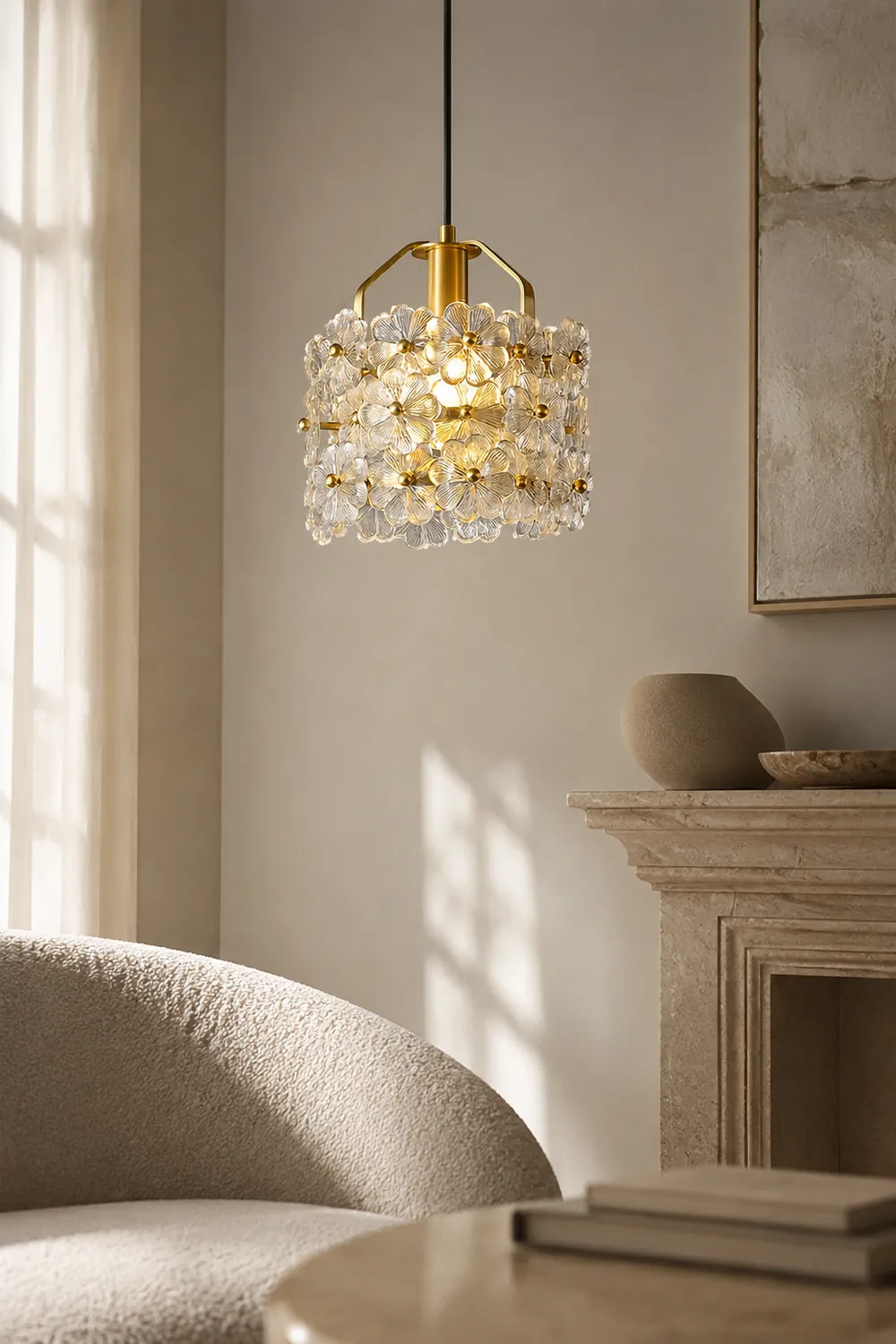 Petit Floral Glass Pendant Lamp - Lumpaz