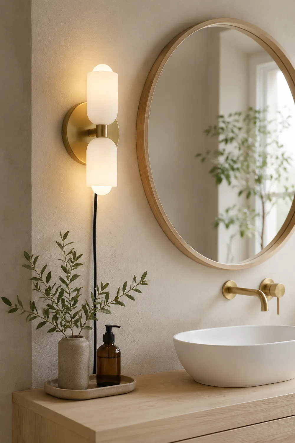 Creamy Double Head Plug-in Wall Light - Lumpaz