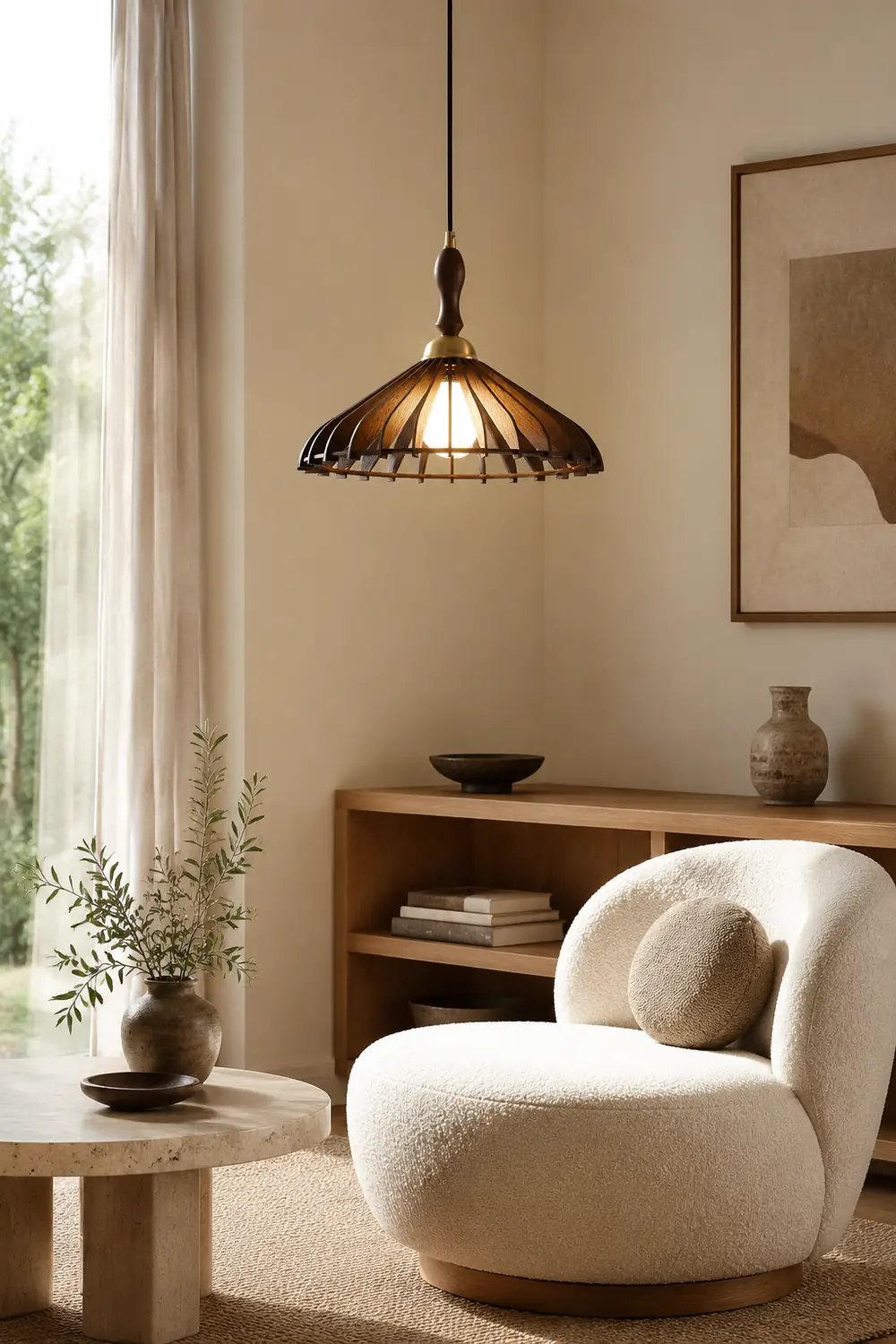 Umbrella Wood Pendant Lamp - Lumpaz