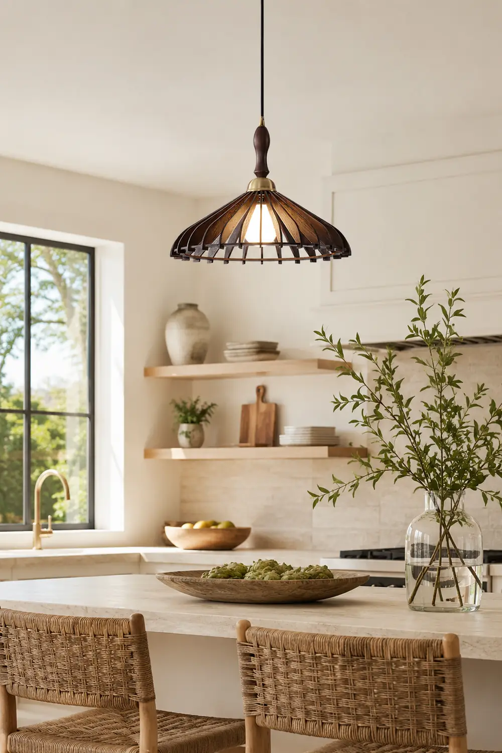 Umbrella Wood Pendant Lamp - Lumpaz