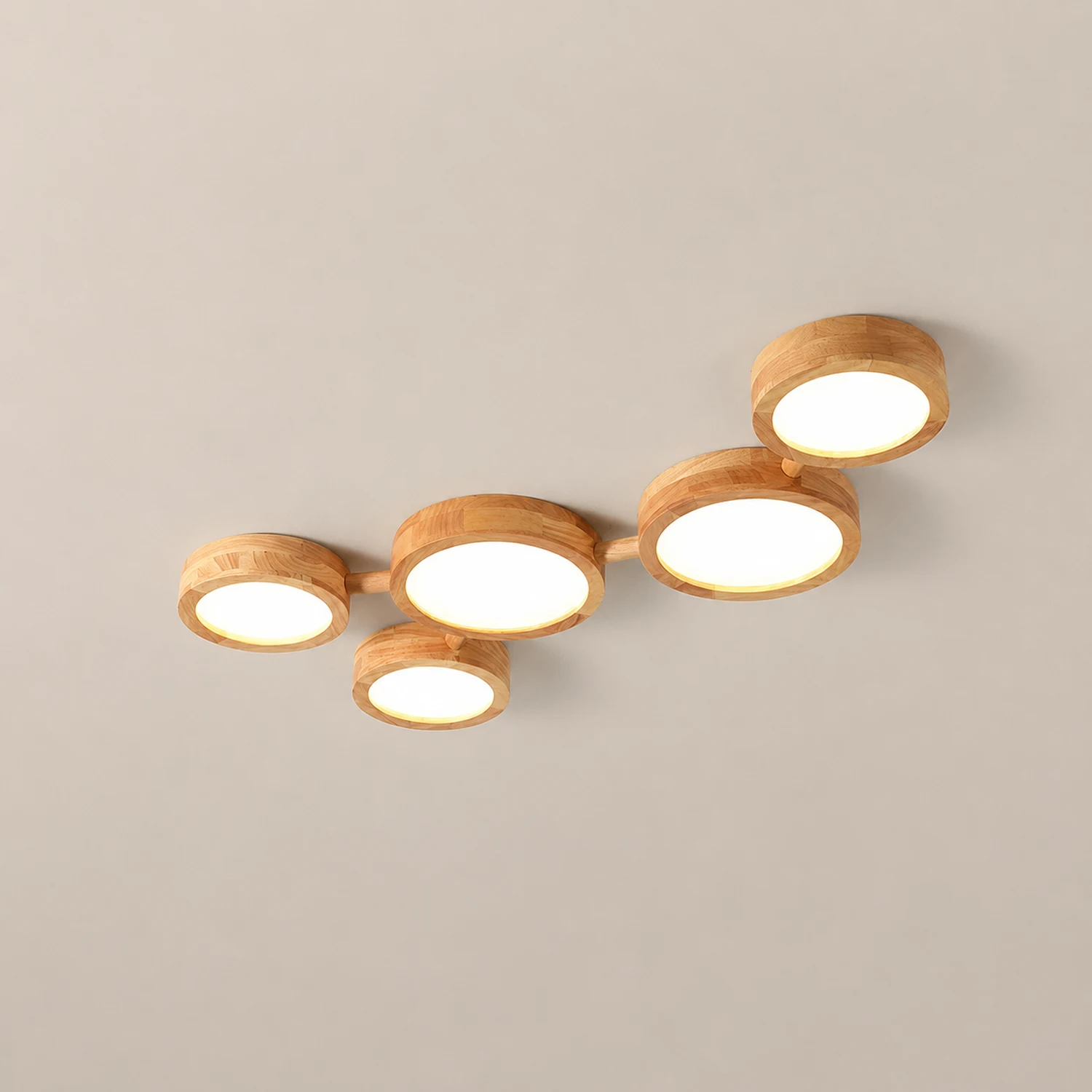 Multi-Heads Wood Retro LED Ceiling Light - Lumpaz
