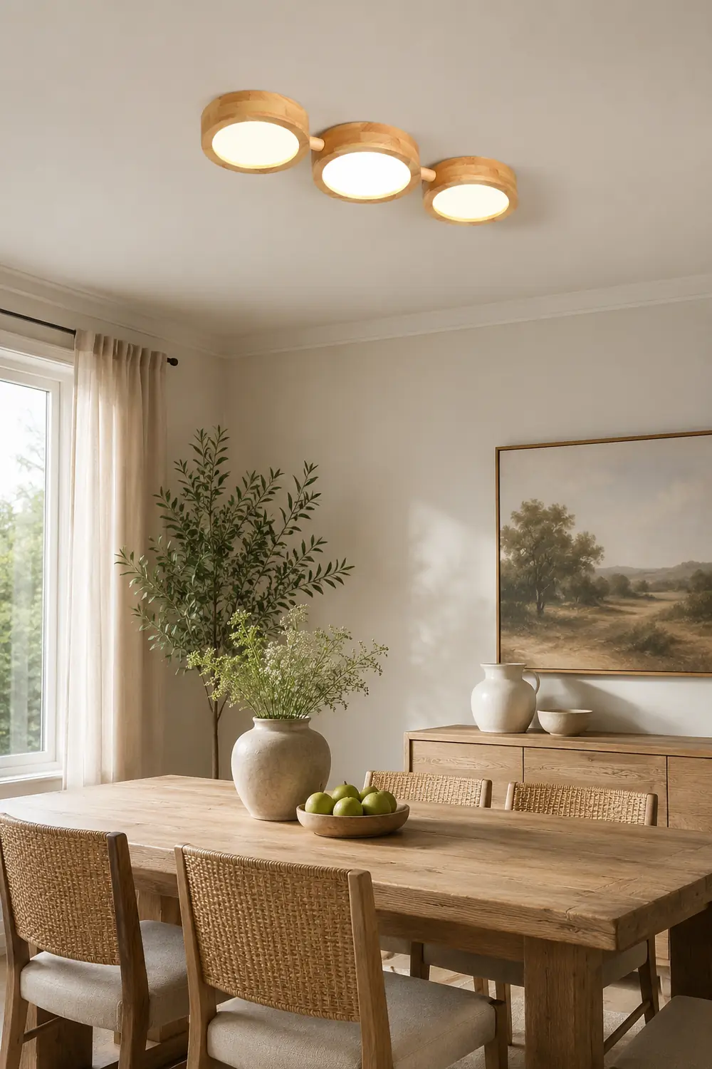 Multi-Heads Wood Retro LED Ceiling Light - Lumpaz