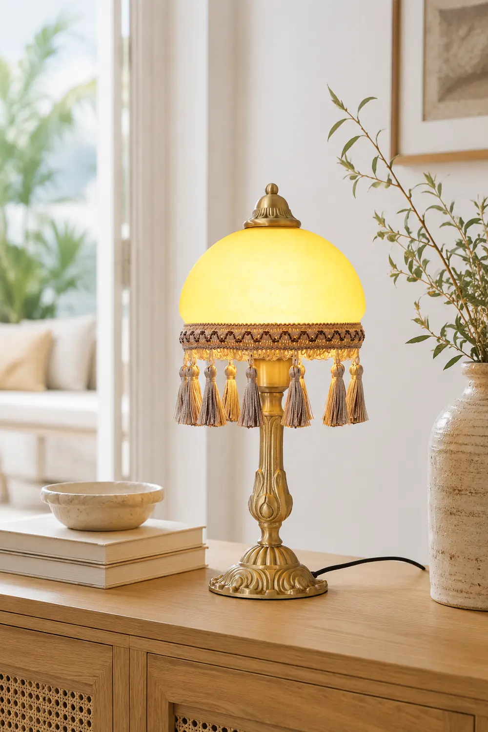 French Tassels Brass Table Lamp - Lumpaz