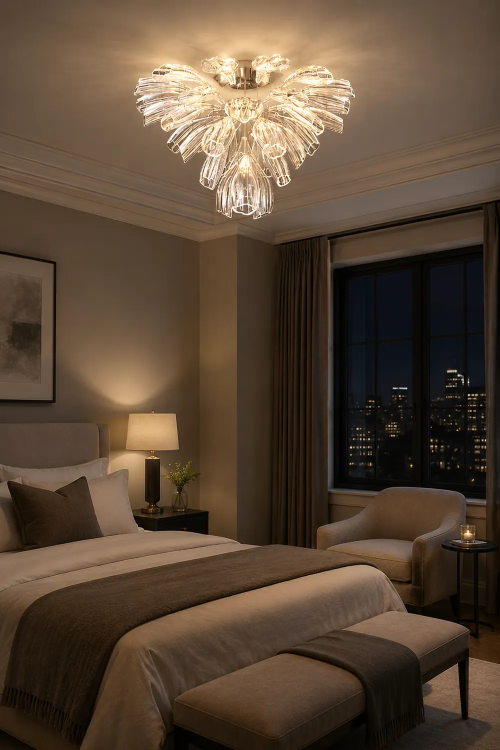 Glass Lotus Chandelier - Lumpaz