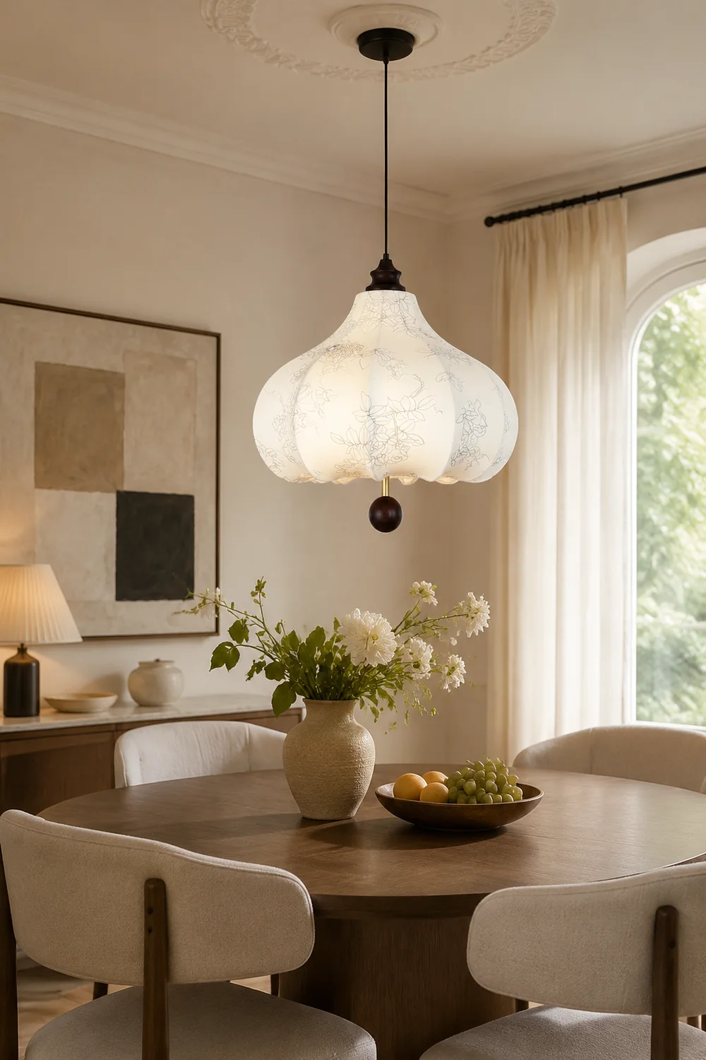 Chestnut Fabric Pendant Lamp - Lumpaz
