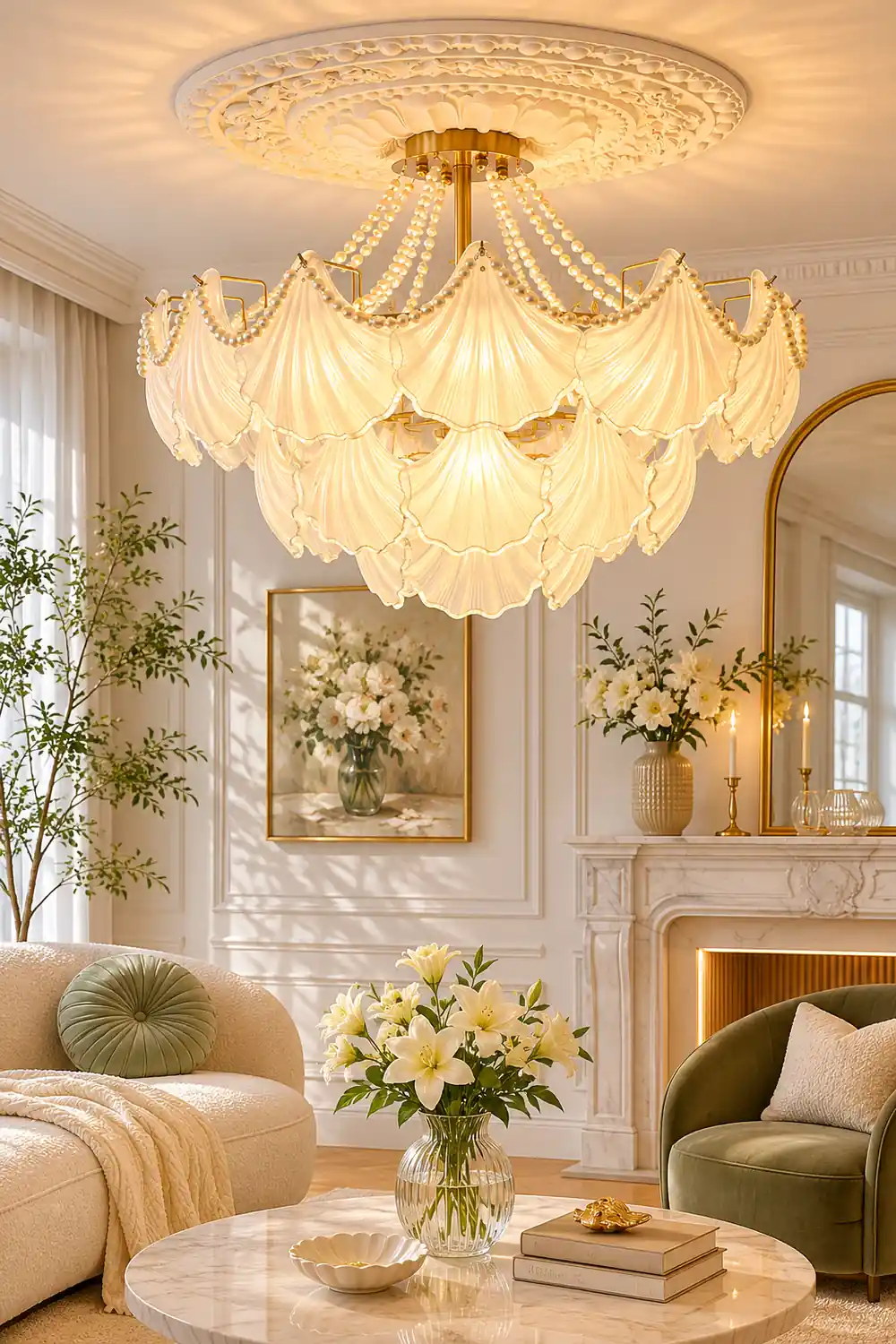 Scallop Shell Chandelier - Lumpaz