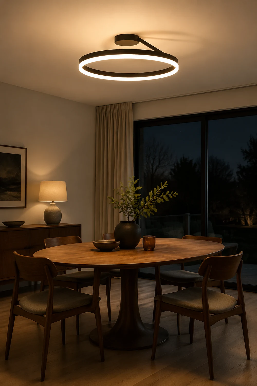 Nordic LED Geometry Circle Ceiling Light - Lumpaz